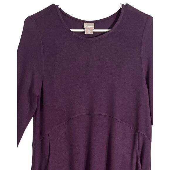 Chicos Top Womens Size MP Purple Oversized Pullover Long Sleeve Tunic Lightweigh - Picture 3 of 8